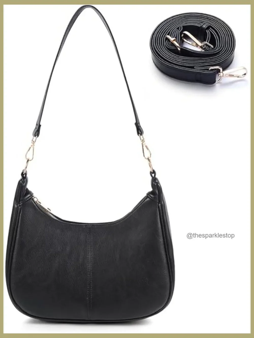 Slouchy Vegan Leather Hobo Crossbody Bag with Adjustable Strap